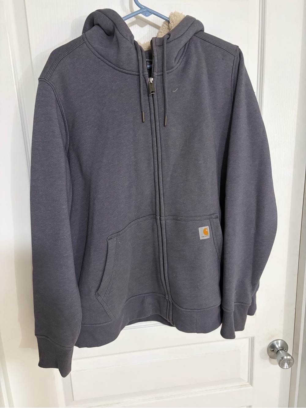 Carhartt Men's Dark Gray Sherpa-Lined Full-Zip Hoodie